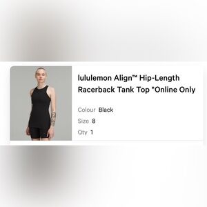 Lululemon Athletica Black Hip-Length Tank Top